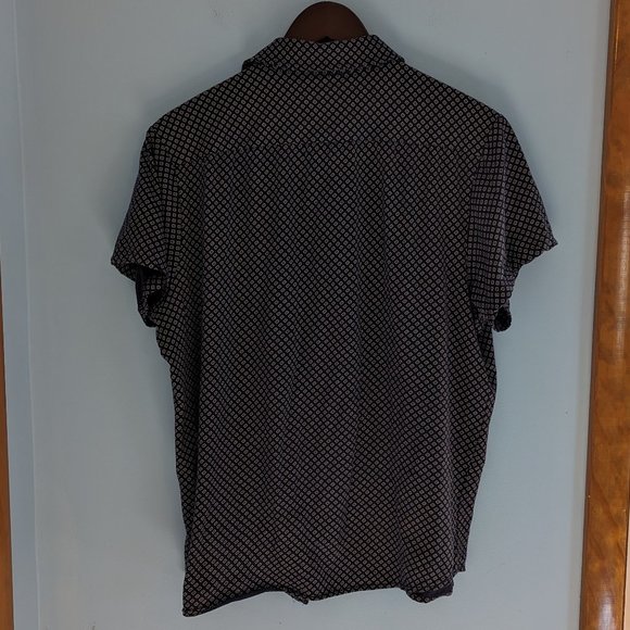 Slate & Stone Short Sleeve Button Down Casual Blue Patterned - Size L - Picture 2 of 3